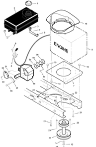 Engine Mount Diagram and Parts List for 405601X30A 2003 Briggs and Stratton Lawn Tractor